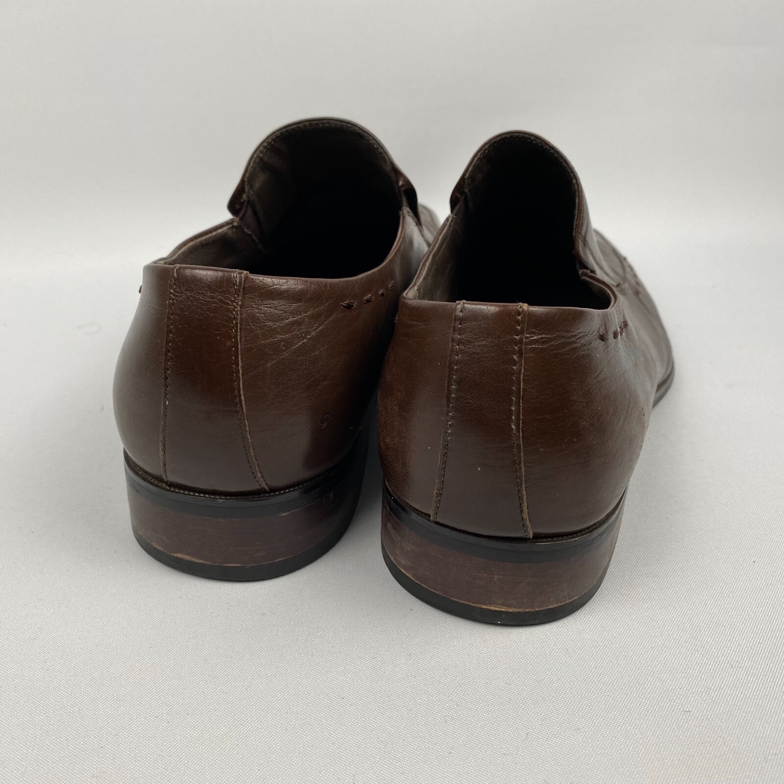 Mens Sorrento Slip On Shoes Brown Leather EU 44 UK 10 Loafer Smart