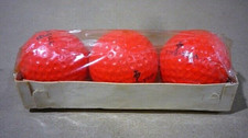 Sleeve of 3 vintage RED golf balls for winter, VISA-BALL by Abercrombie Fitch