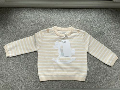 The Little Tailor Rocking Horse Stripey Jumper Peach/White 100percent Cotton 3-6 month image 7