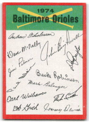 1974 Topps #NNO Baltimore Orioles Team Checklist One Star **VG-EX, MARKED** 3AK2