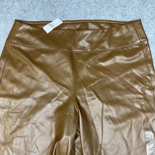 New Old Navy Brown Vegan Faux Leather Pants Women Size XL - Picture 8 of 11