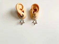 Heartagram Heart Pentagram Earrings Jewelry Goth Death Music Hoops