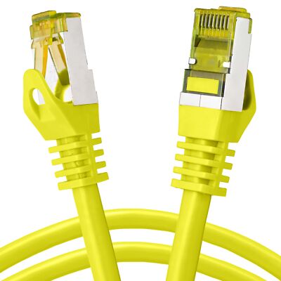 LAN Kabel 2m CAT.7 Patchkabel gelb Ethernet Netzwerkkabel RJ45 Stecker CAT7