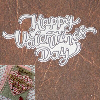 Happy Valentine s Day Sentiment Words Cutting Die   Script Font Love