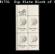 USA3 #1731 MNH ZIP PB4 Carl Sandburg