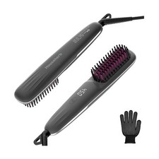 Hair Straightener Brush for Women, 2-in-1 Hot Comb  Straightening ... Fast Ship