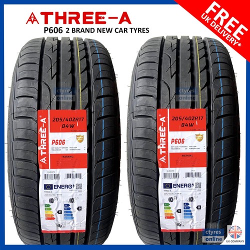 2 X New 205 40 17 THREE-A P606 84W XL 205/40R17 2054017 *C/B RATED* (2 ...