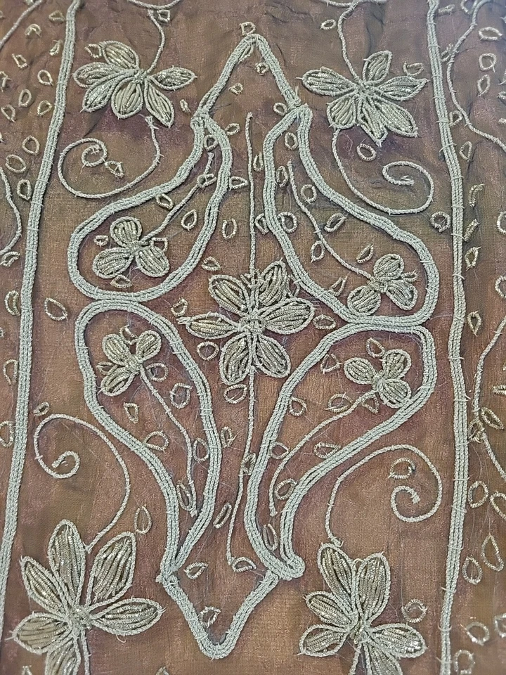 复古丝绸装饰东方波西米亚手工串珠桌旗 12 X 38 — 第 2/4 张图片