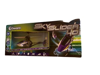 Swann RC Helicopter Purple Sky Slider 4D 4-Channel Gyro Indoor Tech Toy - Image 1 of 4