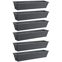 6X Blumenkasten 100Cm Balkonkasten Wasserspeicher Pflanzkasten Anthrazit