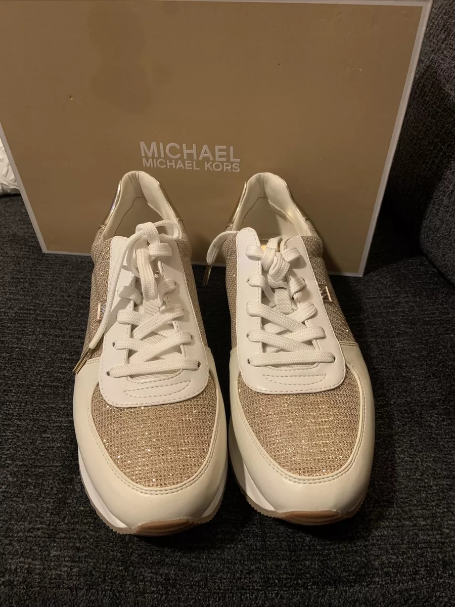 Gold michael hotsell kors sneakers
