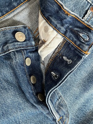 Vintage Levis Premium BIG E 501 S Button Fly Jeans W 25 L 30 Denim