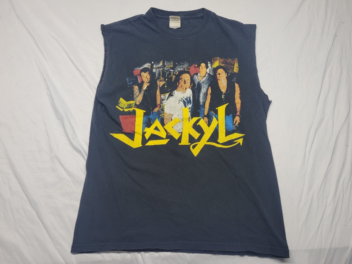2010 Jackyl Puh-Pow Sleeveless T-Shirt Rock Band Distressed 2010 Jackyl Puh-Pow Sleeveless T-Shirt Rock Band Distressed
