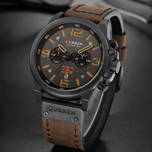 Neu Curren Herren Quarzuhr Leder Armbanduhr Chronograph Wasserdicht Analog Luxus - Bild 17 von 30
