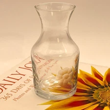 Small Etched Bud Vase with Flowers -