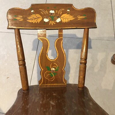 Vintage RARE Dutch EBERSOL CHAIR SHOP Folk Art Wood Kids Chair