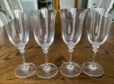 Mikasa Italian Countryside 4 Water Goblets Glasses w/ Ball Stem 8 1/8"