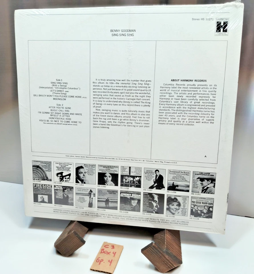 *NEW SEALED* Benny Goodman "Sing Sing Sing" Harmony records Stereo HS 11471 - Image 2 of 2