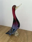 Vintage Murano Italian Large Art Glass Duck Goose Pink Purple Blue Gold Salviati