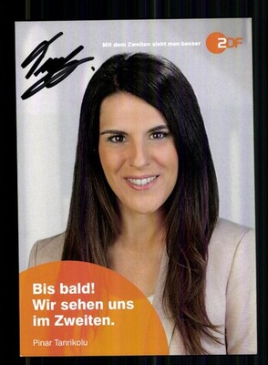 Pinar Tanrikolu ZDF Morning Magazine Autograph Card Original Signed # BC 233044