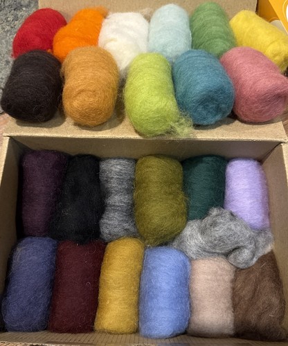 Woolbuddy Felting Wool - 24 Vibrant Colors, Quality Felting Wool