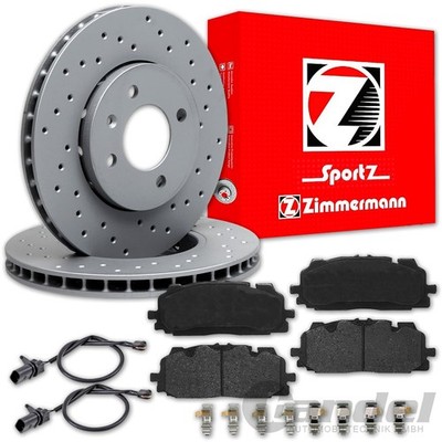 ZIMMERMANN SPORT BREMSSCHEIBEN + BELÄGE VORNE für VW TOUAREG CR + AUDI Q7 4M