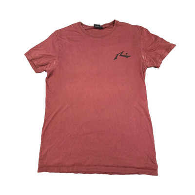 Rusty shirt Men LARGE red short sleeve crew neck cotton summer beach size L