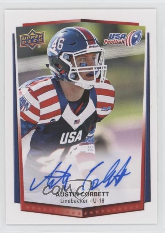 2015 Upper Deck USA Football USA U-19 Auto Austin Corbett #22 Auto 0h1