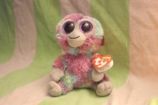Ty Beanie Boos Monkey Zuri Purple Multicolor Plush Stuffed Animal 