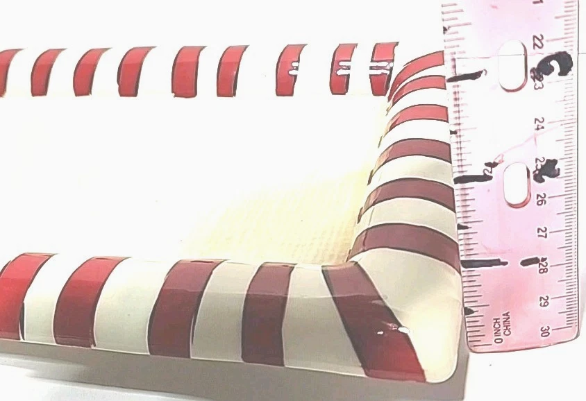 泥派圣诞树矩形陶瓷服务托盘假日农舍小屋 — 第 3/4 张图片