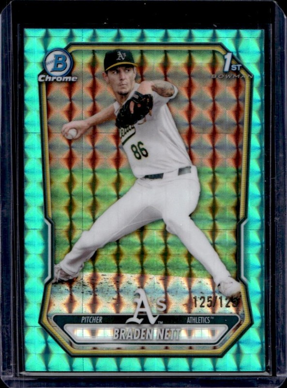 2026 Bowman Braden Nett Chrome 1st Aqua Geometric Refractor #/125 Athletics