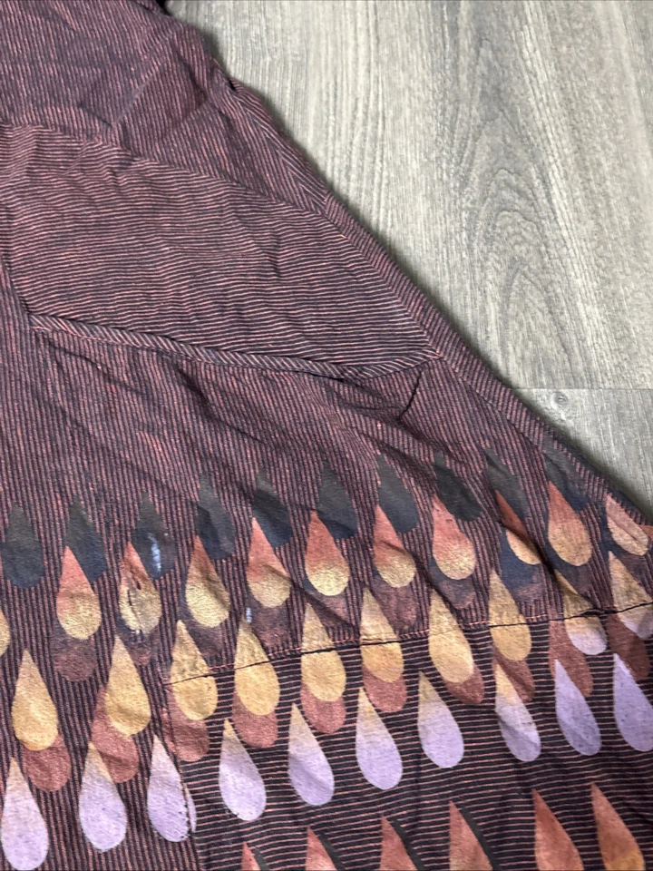 Vintage Blue Fish Hand Painted Maxi Dress Size 11 Art to Wear Made In USA tunic - Image 4 of 4