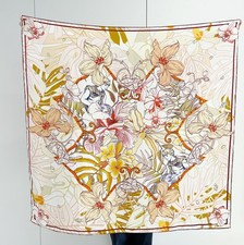 100 Silk Plain satin Scarf Bandanna 43" Square Shawl Large Wrap Flower Print