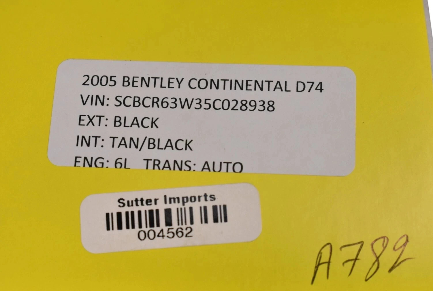 Bentley Continental 2003-2012 Front Control switch