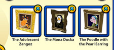 Webkinz estore promo bundle of 3 item paintings Mona Ducka, Poodle, Zangoz