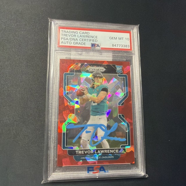 2021 Trevor Lawrence RED PRIZM ICE In Person- Auto GEM MT 10 PSA/DNA CERTIFIED