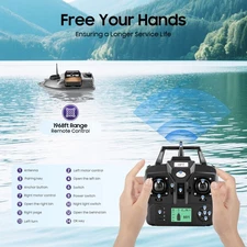 600m Remote Control Bait Boat Fish Finder GPS Fishing Bait Boat w/ Night Light