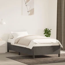 Bed Frame Dark grey Velvet (100% polyester), plywood, engineered wood