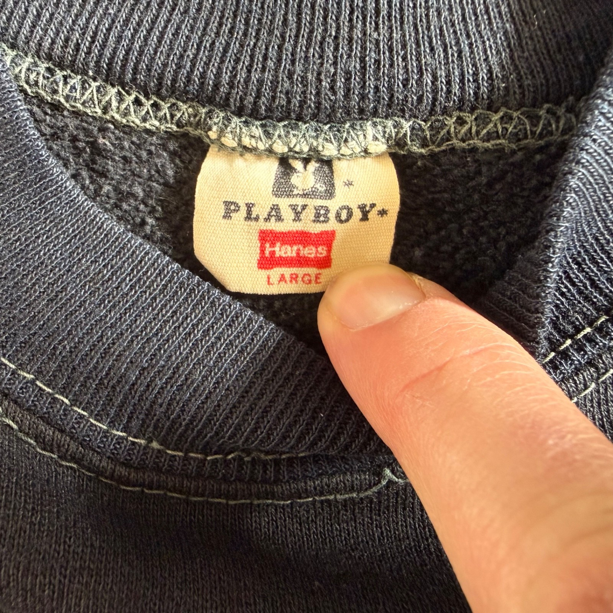 60s - 70s VINTAGE PLAYBOY MAGAZINE SHORT SLEEVE SWEATSHIRT SZ S 