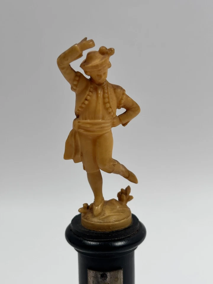 Rare Ancien Thermomètre XIXe en Celluloïd et Bois fonctionnel - Photo 3/4