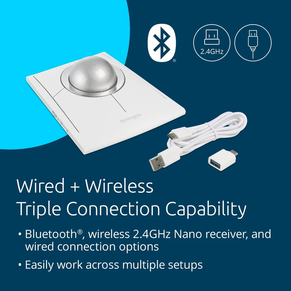 SlimBlade Pro EQ Trackball for PC and Mac Wireless Wired Rechargeable Design - Image 4 of 4