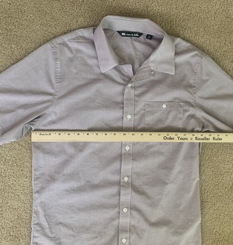 Travis Mathew Shirt Men Medium Lavender Purple Button Up Short Sleeve - Picture 9 of 10
