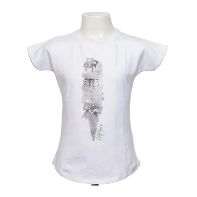 T-Shirt T-shops, T-shirt, Größe: 128, Weiß, Baumwolle/Elasthan, Print #9Iy