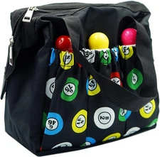 Yuanhe Bingo Dauber Bags with 6 Pockets Black Bingo Tote Bag