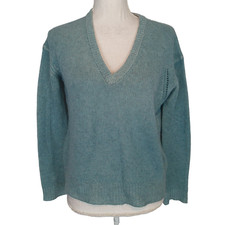 Zadig  Voltaire Cashmere V-Neck Long Sleeve Sweater teal blue Sz xs