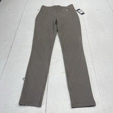 Tommy Hilfiger Brown Check Plaid Stretch Pull On Skinny Pants Women's Size 2 New