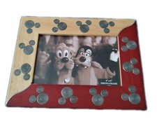 Disney Parks Swirl Head Mickey 4" x 6" Photo Frame Pluto  Goofy Free Standing