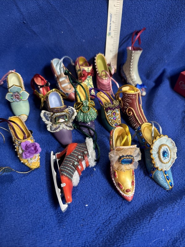 Lot Of 14 Ashton Drake Shoe Ornaments