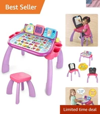 3-in-1 Touch and Learn Activity Desk with LED Screen for Creative Learning