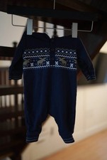 Baby Boys 0-3 Months All In One Soft Cosy Long Sleeve Hooded Romper